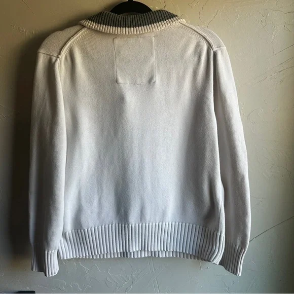 American Eagle Y2K Quarter Zip/Button Up Heavy Knit Sweater Classic Fit‎ Sz M - Picture 7 of 10